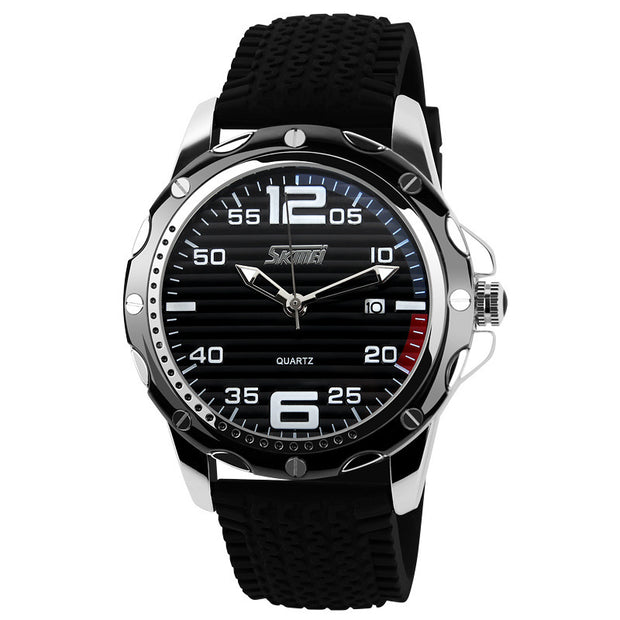 Classic Trend Silicone Strap  30m Waterproof Calendar Watch