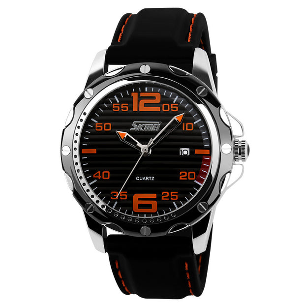Classic Trend Silicone Strap  30m Waterproof Calendar Watch