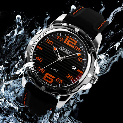 Classic Trend Silicone Strap  30m Waterproof Calendar Watch